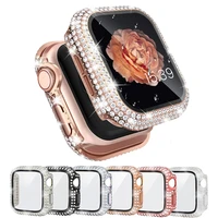 diamond bumper protective case for apple watch cover series 7 se 6543 for iwatch 40mm 44mm 41mm 45mm luxury bracelet accessories