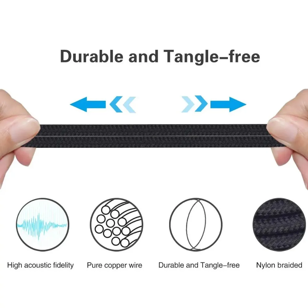 Нейлоновый Плетеный запасной кабель для наушников