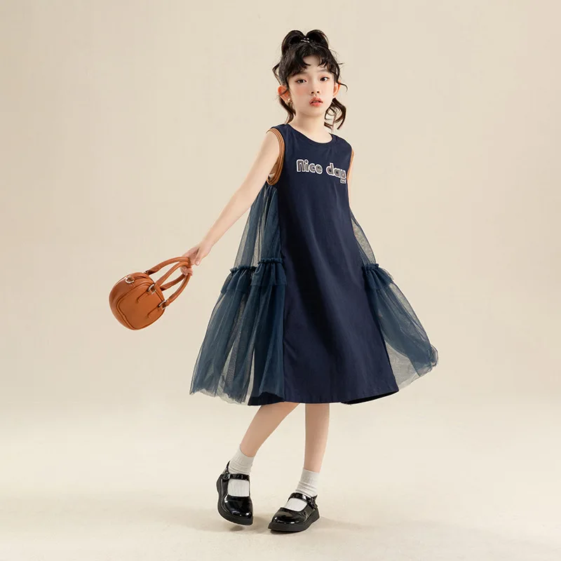 

Girls' Dress 2023 New Big Sweet Tank Top Dress Princess Dress Children's Summer Dress Little Girl wear 7-188