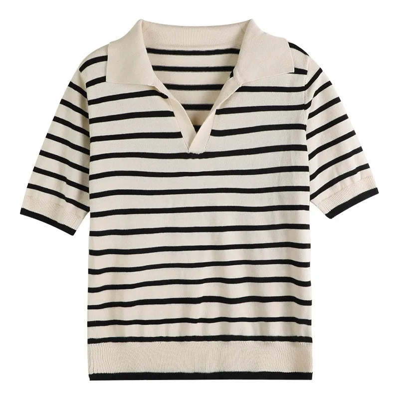 Женская однотонная рубашка-поло WinvyNee с коротким рукавом