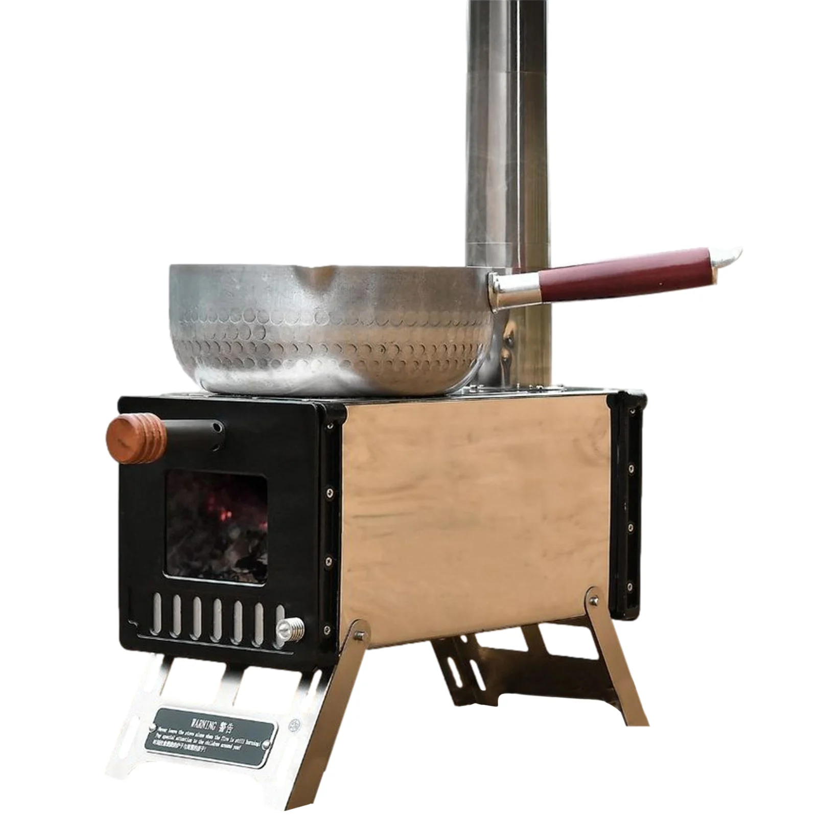 Buy Tent Stoves Wood Burning Chimney Pipe Equipped Camp Stove Detachable Packable Portable For Wood Charcoal Burning Barbecue