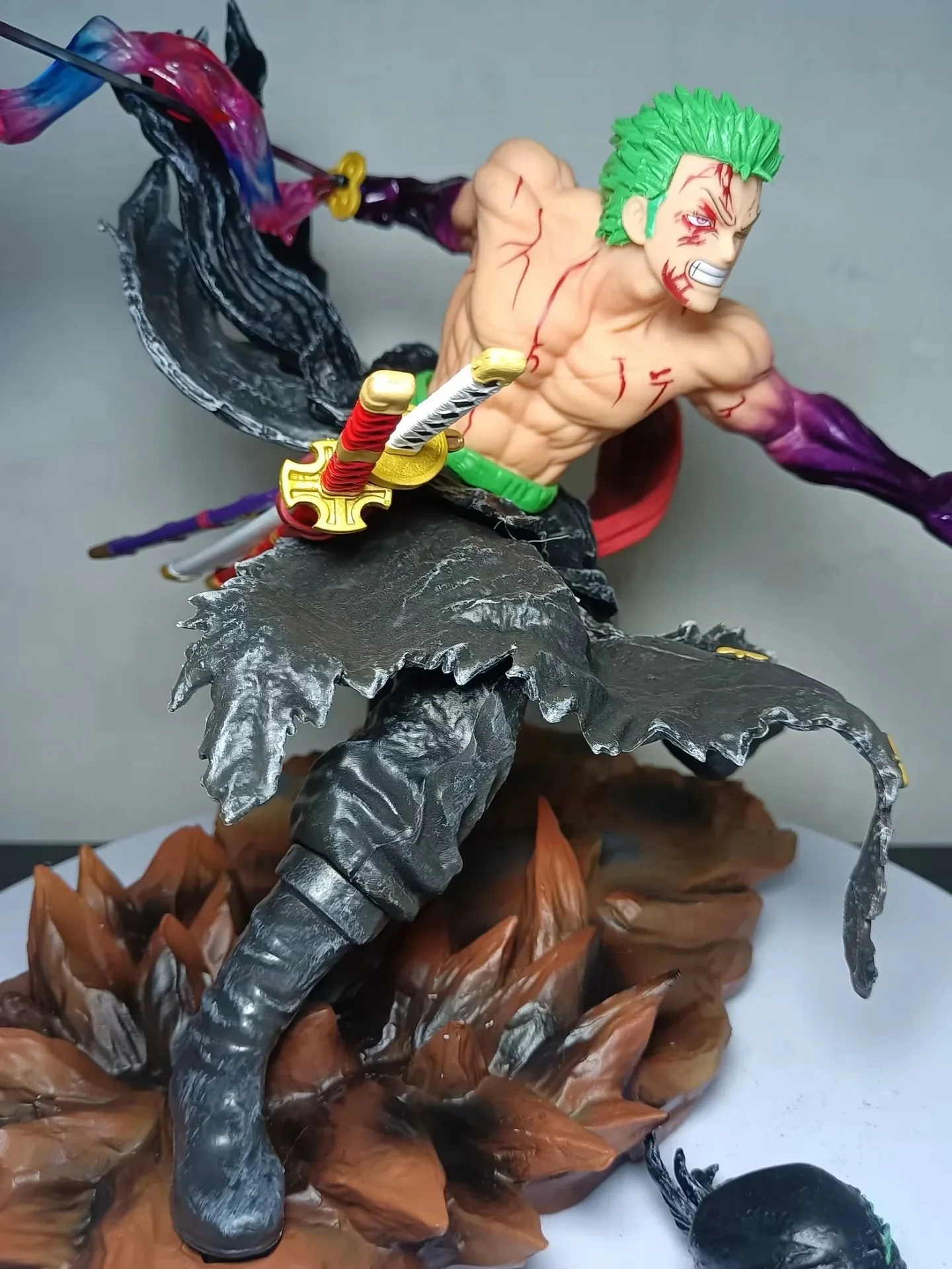 Аниме ONE PIECE GK двойная голова спецэффекты сцена ророноа Зоро статуя ПВХ