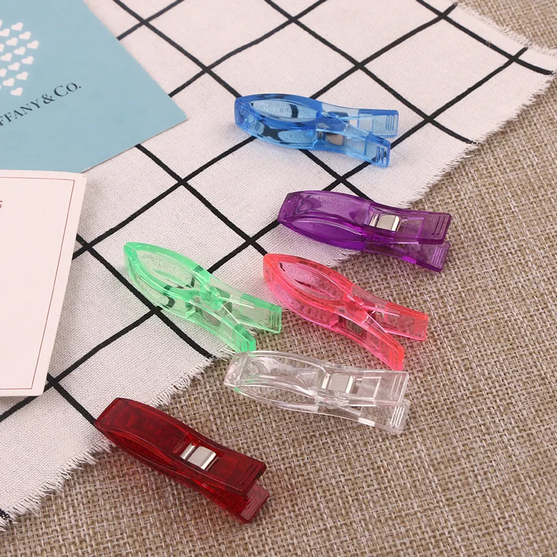 10Pcs 5.6*1.2*1.8CM Big Size Clips Multicolor Baling Fixed Axe Clips Positioning Plastic Sewing Clip images - 6