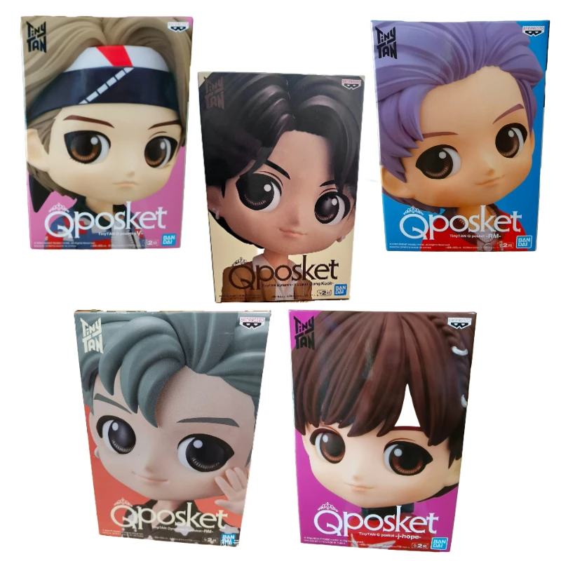 

Original Bandai Banpresto Qposket BTS Tinytan V Jung Kook SUGA JIN Anime Figure Model Toy Birthday Gift Collection Doll Ornament