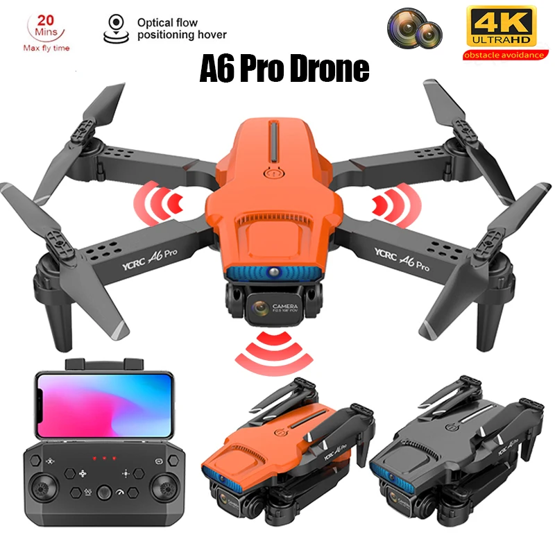 

New A6 Pro Drone 4k Profesional HD Dual Camera FPV Drones With Infrared Obstacle Avoidance Rc Helicopter Quadcopter Toys VS S85