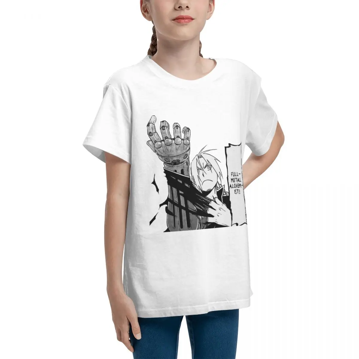 Футболка с коротким рукавом и круглым вырезом Эдвард Элрик манга на продажу