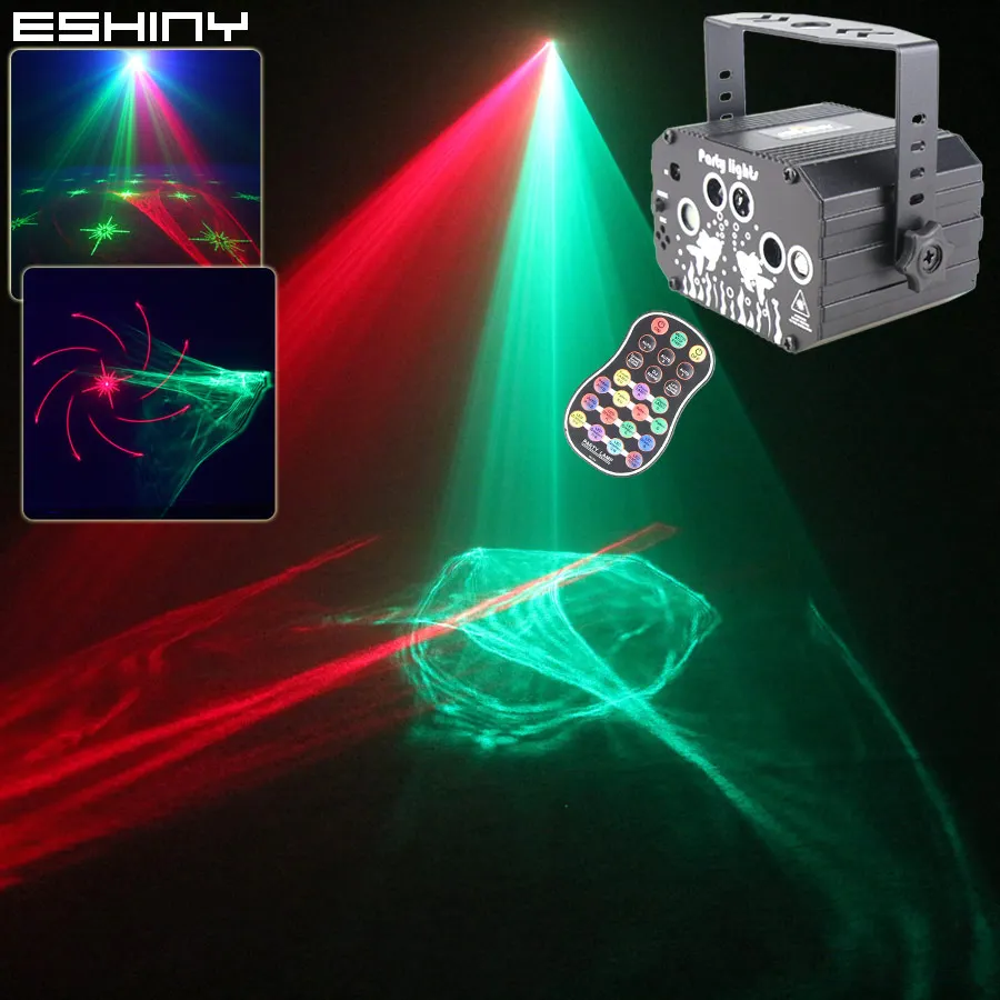 ESHINY R&G Laser Dream Aurora 60 Patterns Projector DJ Disco Light Party RGB LED Bar Dance Room Birthday Stage Effect USB F5N6