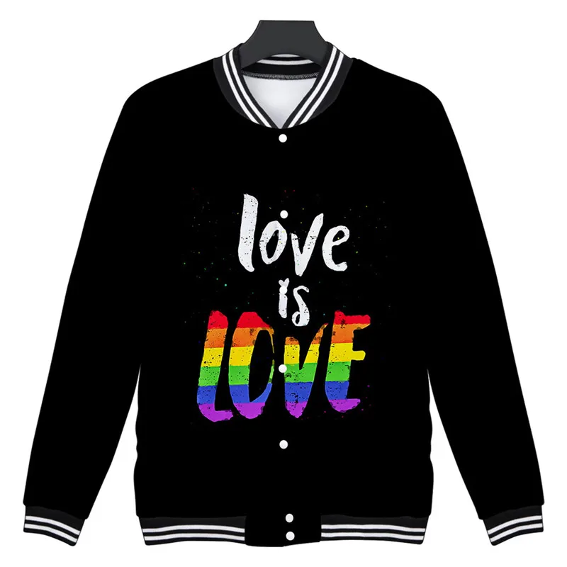 ЛГБТ бейсбольная куртка Униформа пальто Радужный Флаг для лесбиянок теплая