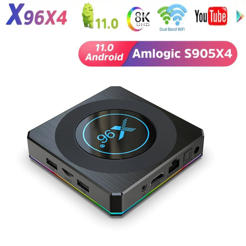 

ТВ-приставка X96 X4 для Android 4,1, 4 Гб 64 Гб/32 ГБ, X96 S905X4 BT, двухдиапазонный медиаплеер с Wi-Fi, ТВ-приставка 8K Smart TV