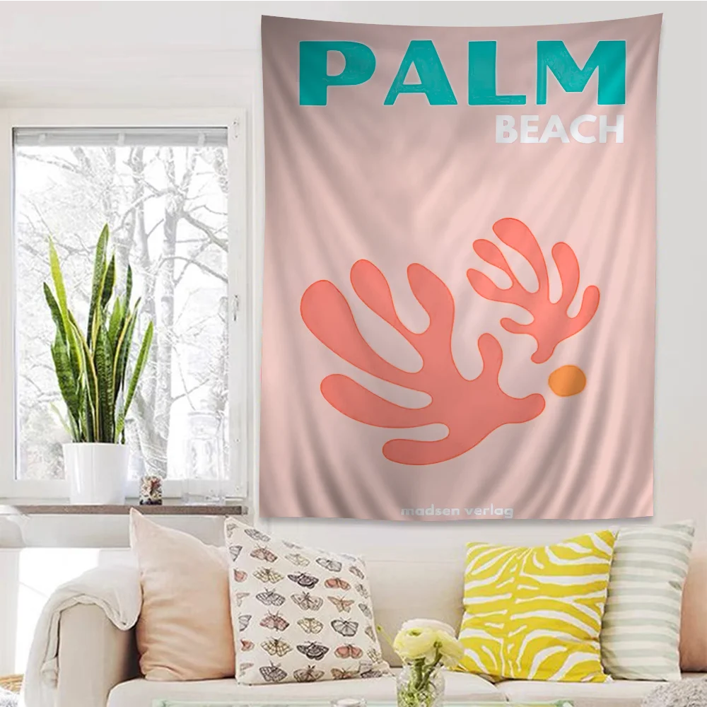 Современный Живописный Дорожный Настенный Гобелен Микано Пальма Майами Большой