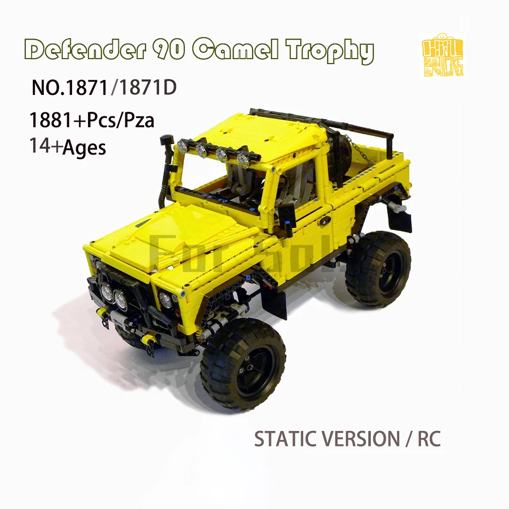 

Moc 1871 Defender 90 Camel Trophy Off-road Jeep Model With PDF Drawings Building Blocks Bricks DIY Toys Birthday Christmas Gifts