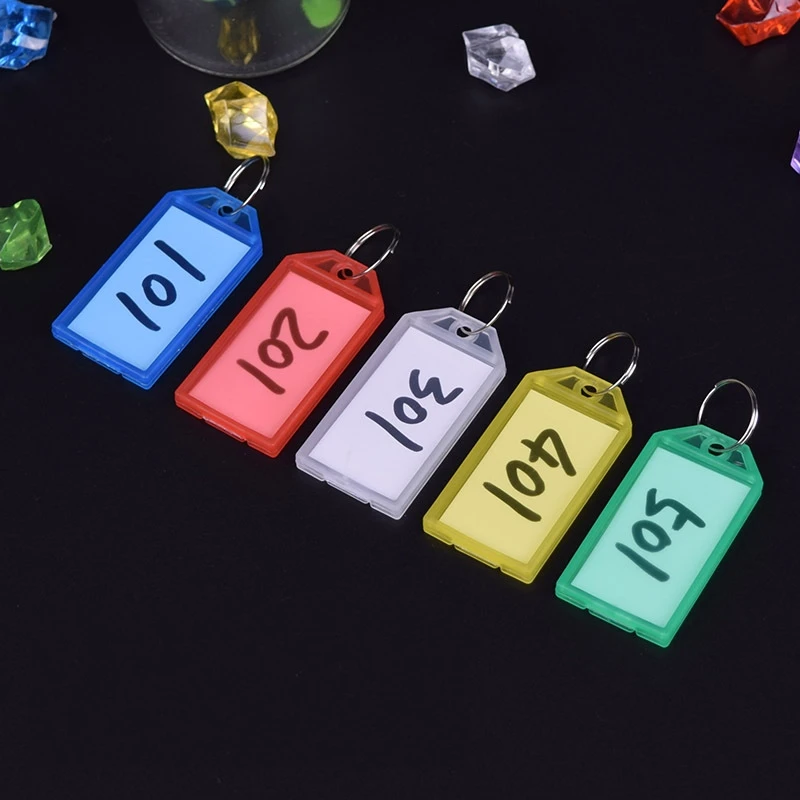 

New 200pcs Plastic Label Keychain Multifunctional Luggage ID Tags Classification Key Chains Name Label Tag For Luggage