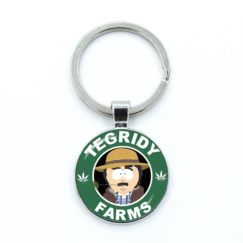 

New Fashion Tegridy Farms Keychain Cool Motorcycle Car Backpack Chaveiro Keychain Friend’s Keyring Gifts Accessories