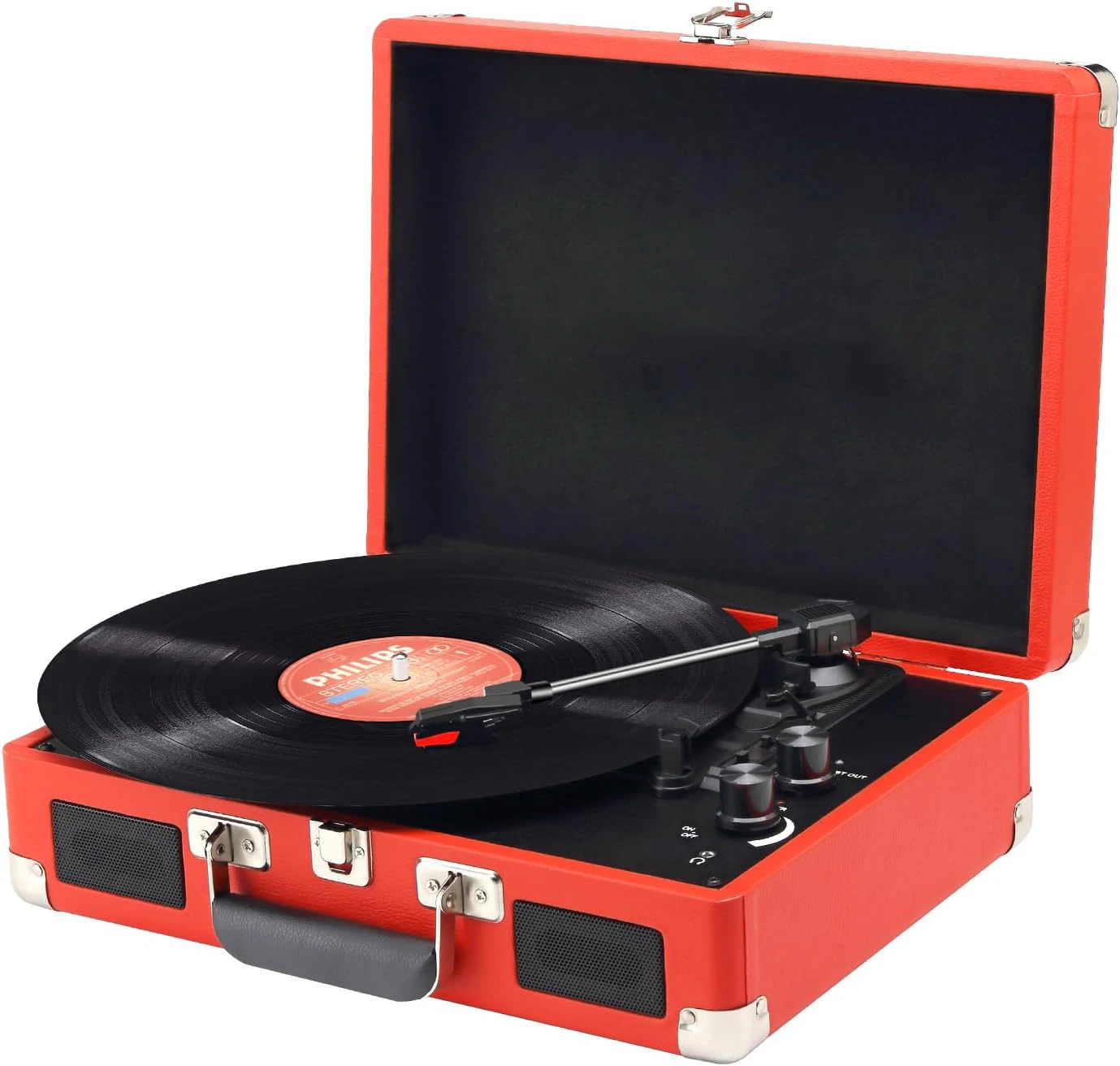 3-speed Bluetooth Turntable Portable Suitcase Built-in Speak