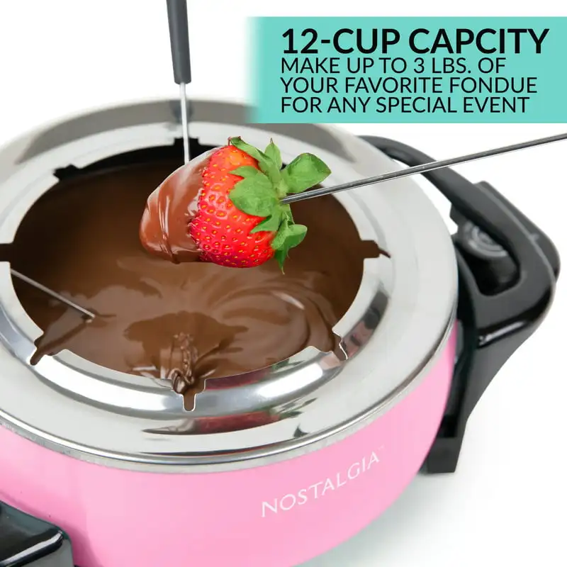 

12-Cup Electric Fondue Pot, Pink