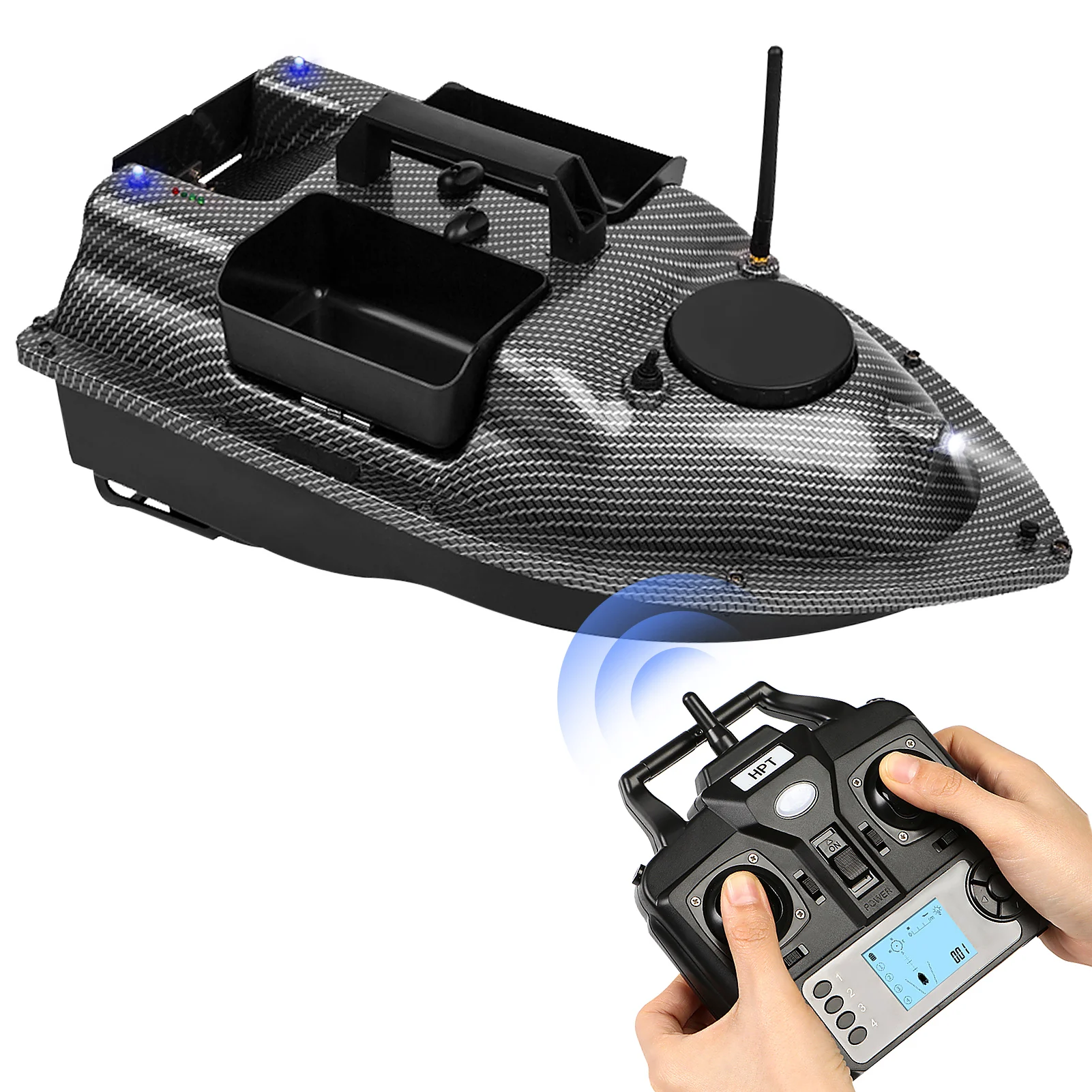 

CTV18 Wireless GPS Fishing Bait Boat with 3 Bait Containers Bait Boat with Automatic Return Function Fish Finder Boat
