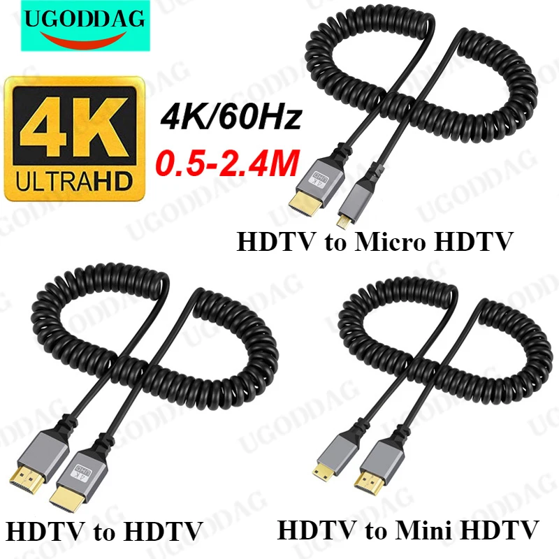 Гибкий спиральный удлинитель HDMI-совместимый с HDTV/MINI HDTV/Micro HDTV
