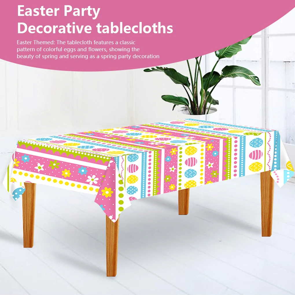 

Easter Tablecloth Portable Single-Use Printing Table Cloth Holiday Banquet Dining Picnic Tablecover Desktop Party Supplies
