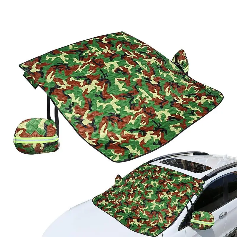 

Windshield Snow Cover Winter Protector Shield Thick Heavy Duty Weatherproof Heat & Sag Proof With Side Mirrors Cover Car