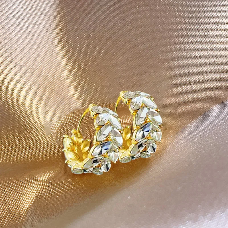 WAKA циркониевое кольцо из пшеницы с пряжкой для ушей женщин легкие роскошные