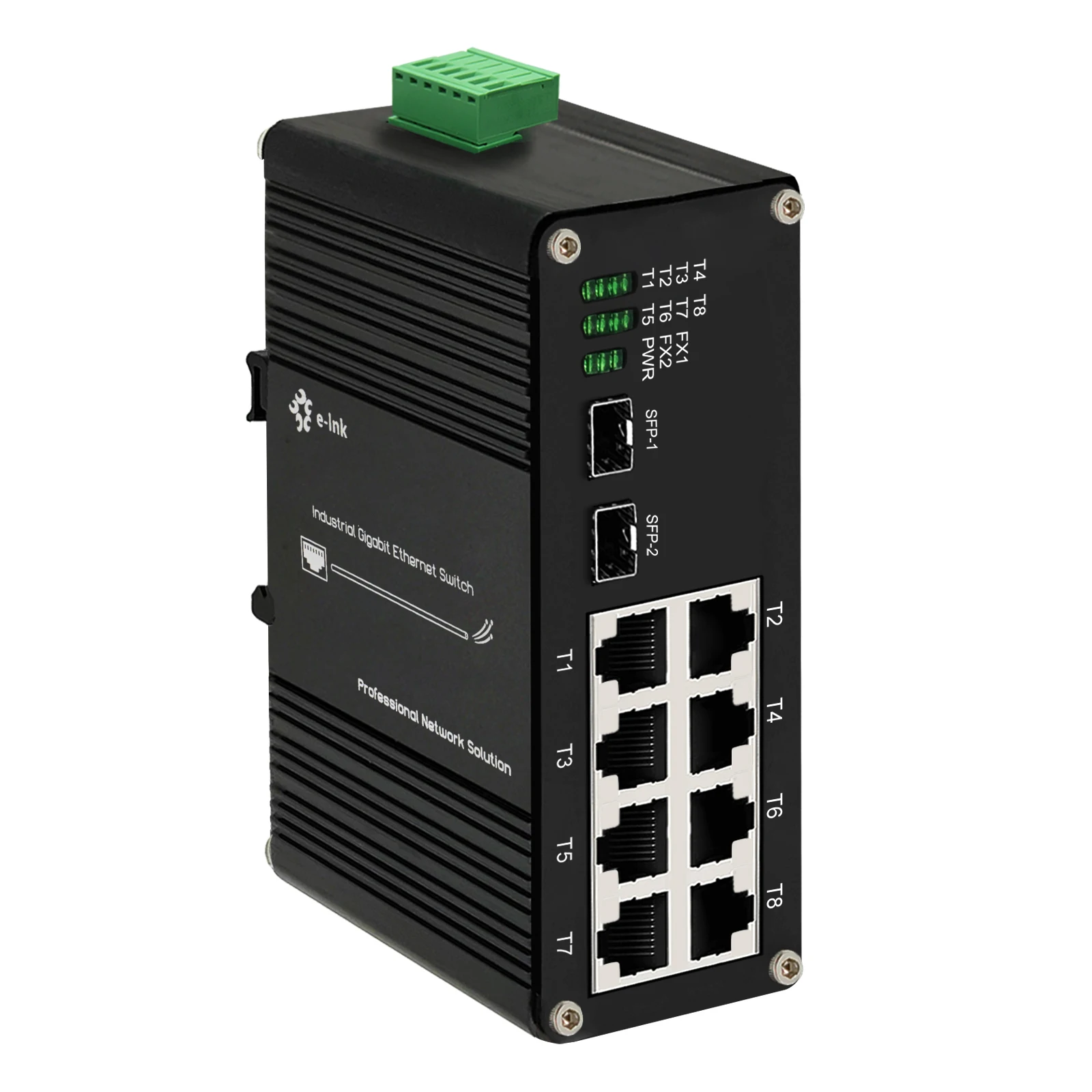 Industrial 8 port switch with 2 sfp,8GE+2SFP Gigabit Switch,POE Optional,8 Port Gigabit Ethernet Switch DIN Rail Mount,IP40,