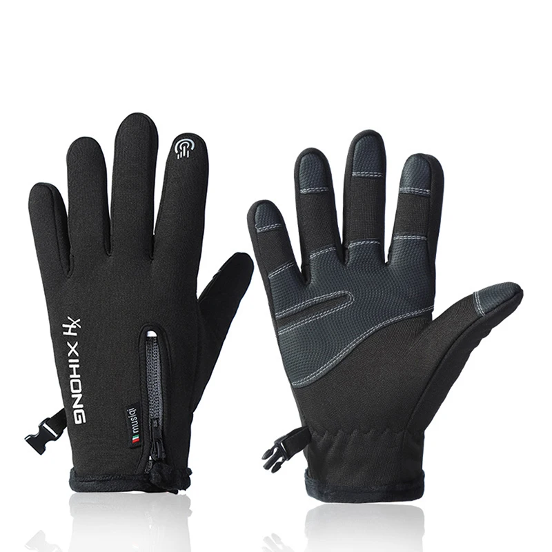 

Winter Men's Gloves Warm Touchscreen Sport Fishing Splash-proof Skiing Army Cycling Snowboard Nonslip Zipper Women Gloves