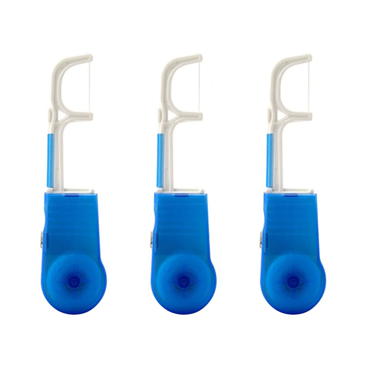 

3 pcs Oral Care Automatic Floss Holder Flosser Built-in Spool Flat Wire Floss Replacement Rack with 30