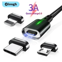 elough 3in1 fast magnetic phone charging type c cable 5a fast charging usb cable for iphone8 xiaomi fast quick magnetic charger