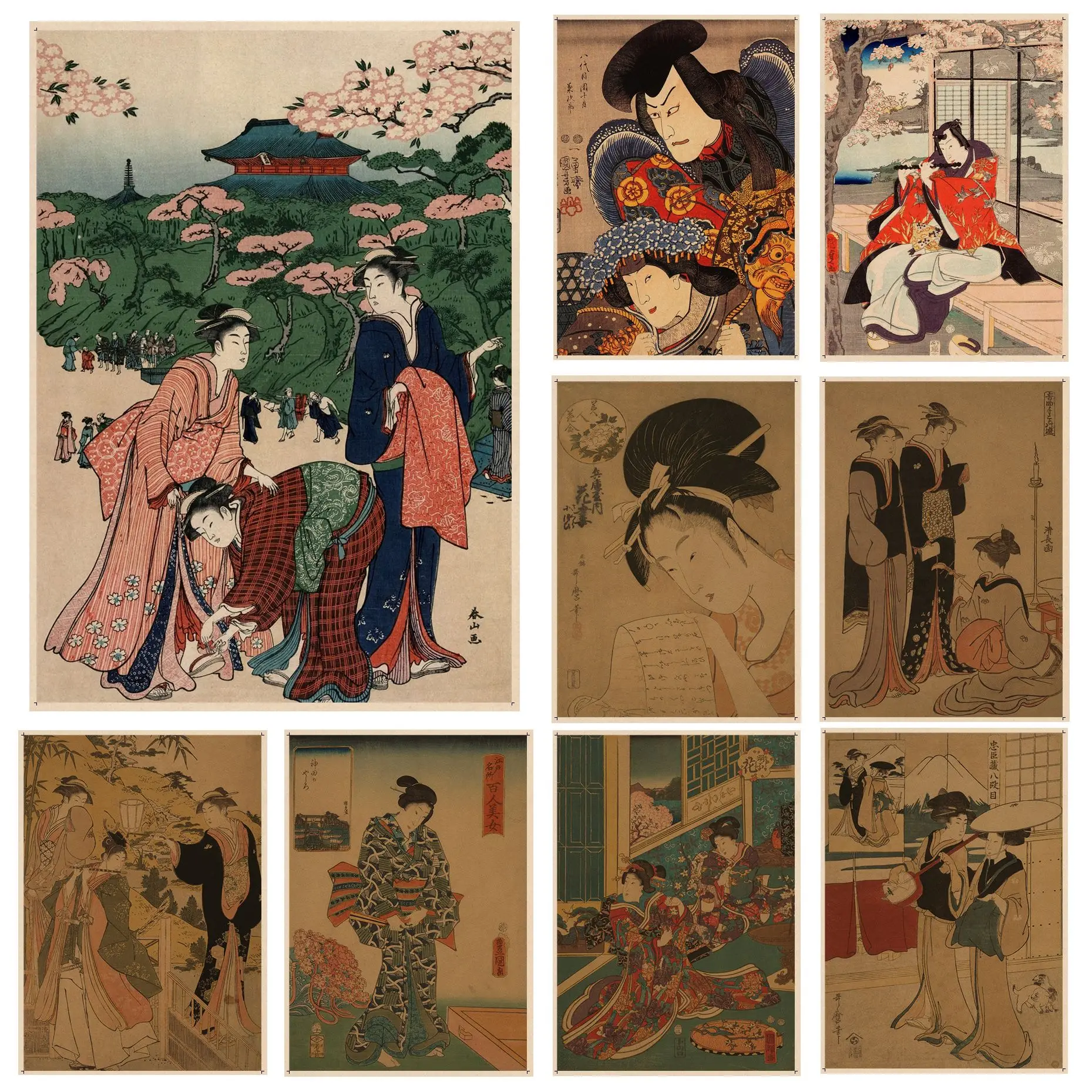

Japanese Style of Ukiyo Anime Posters For Living Room Bar Decoration Wall decor