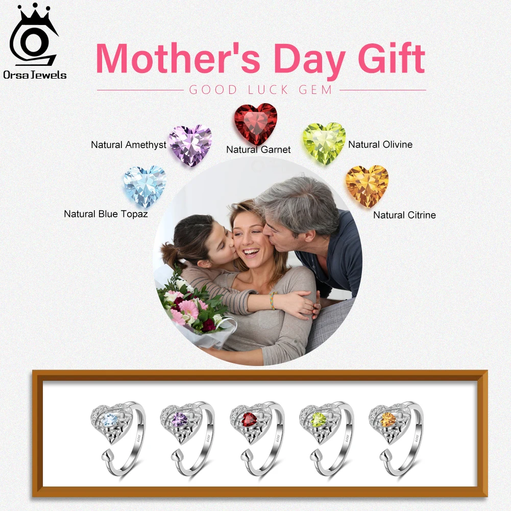 ORSA JEWELS регулируемое кольцо ручной работы из стерлингового серебра с натуральным