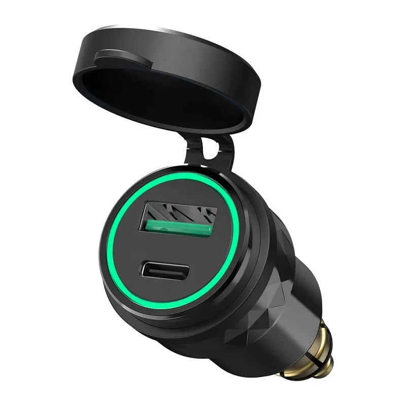 

Автомобильное зарядное устройство с разъемом USB C мощностью 48 Вт, мощное быстрое зарядное устройство 30 Вт PD & QC 3,0, адаптер для прикуривателя Hella, разъем DIN для BMW Ducati Triumph