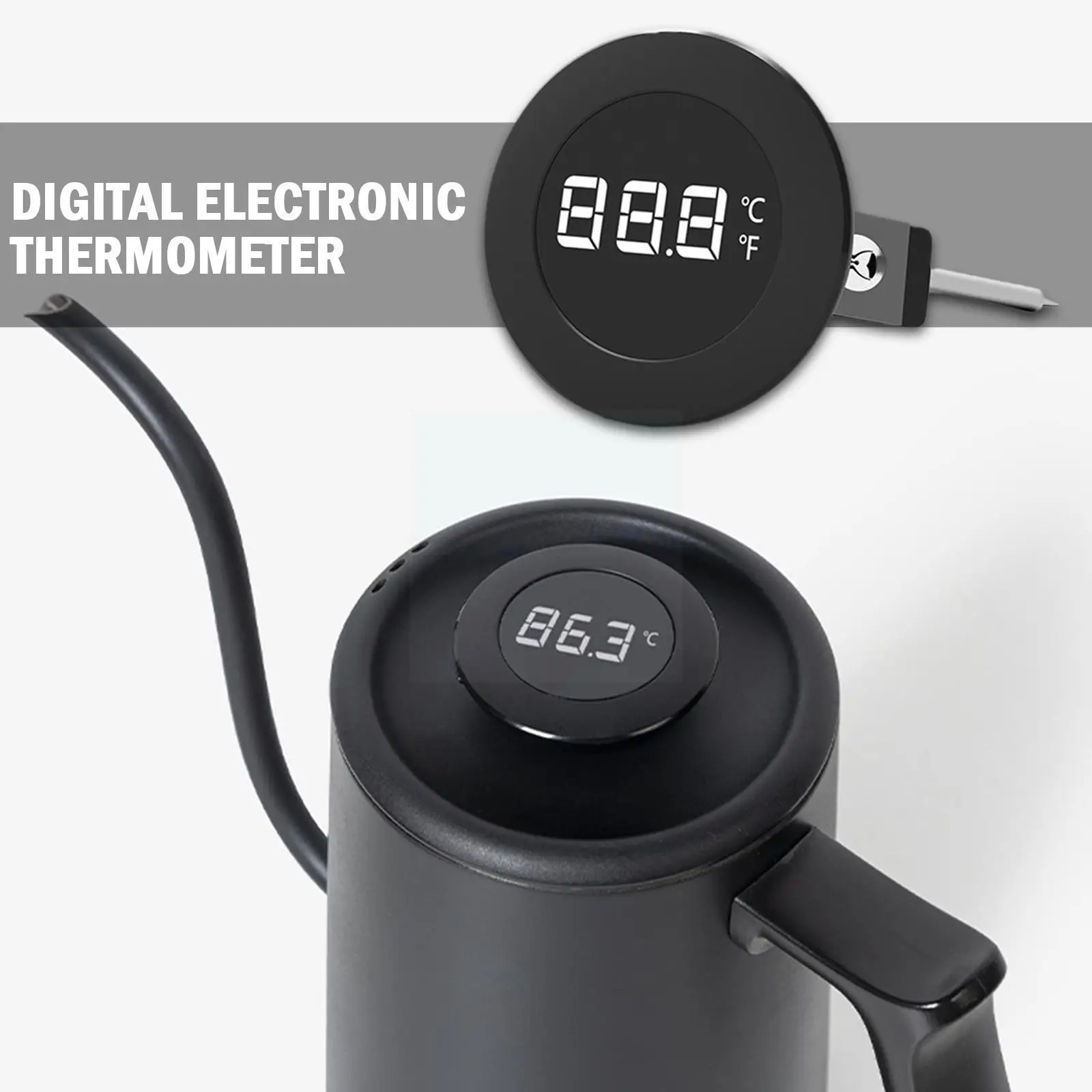 

New 1pc Digital Little T LCD Display Thermo Detection Thermometer Tools Art Thermometer Coffee Latte Portable Coffee Making H4F3