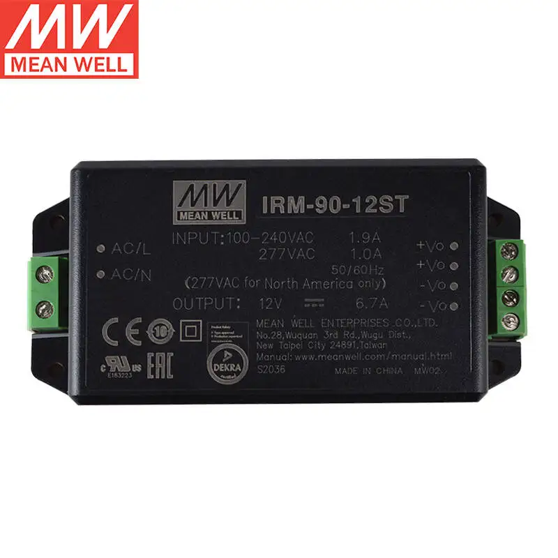 IRM-90-12ST 12 В 6 7 А 90 Вт AC-DC meanwell PCB-Mount Зеленый модуль питания Импульсный источник с