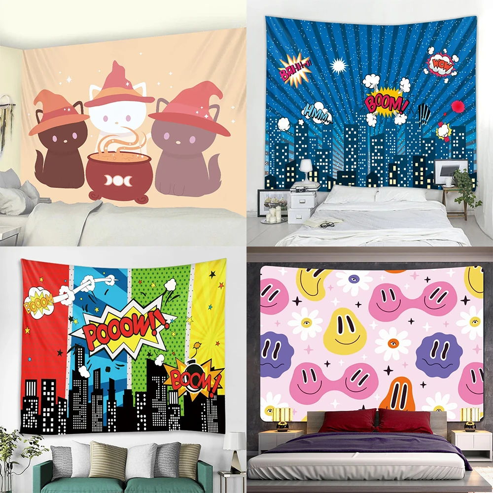 Висячая ткань в богемном стиле с картами Таро милый фон для комнаты домашний