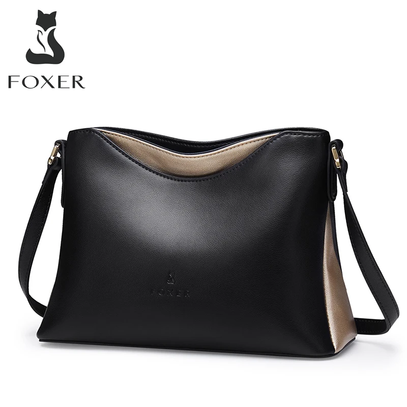 

FOXER Women Crossbody Shoulder Bags Ladies Split Leather Messenger Bag Small Purse for Female Fashion Flap Bag Mother's Day Gift