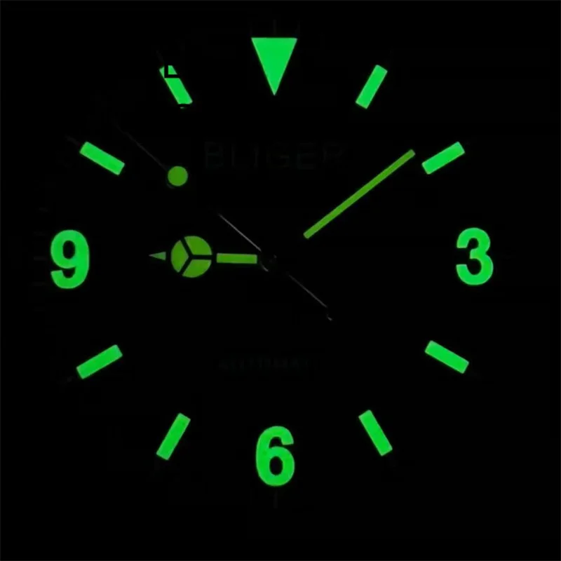 BLIGER 29mm Watch Dial Yellow Marks Green Luminous Fit NH35 NH36 ETA2824 2836 Miyota 8215 821A DG2813 3804 Movement enlarge