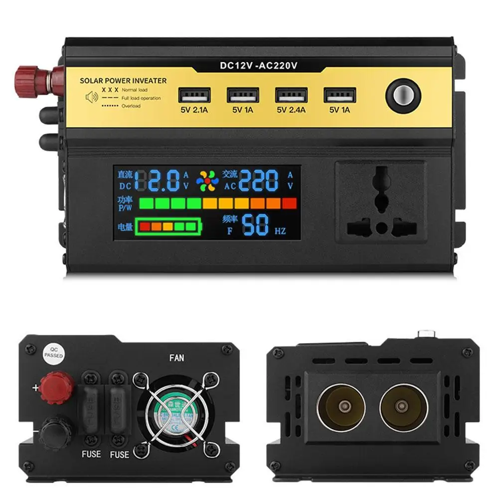 

6000W Car Inverter DC 12V To AC 220V Converterr With LCD Display Universal Dual Socket Modified Sine Wave Power Inverter