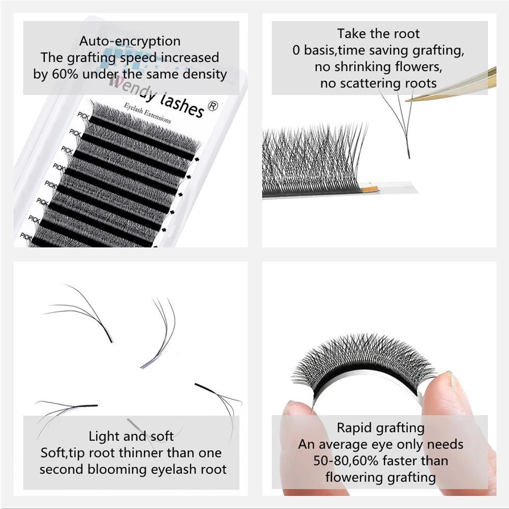 W Shape Lashes Extension 3D Premade Volume Fan Fake Eyelashes Makeup Supplies Wendy High Quality Natural Look Lash Extensions