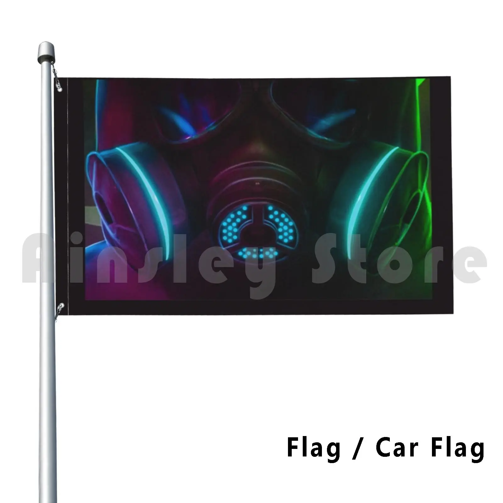 Неоновый газовый флаг Автомобильный печать на заказ неоновый хакер компьютерный