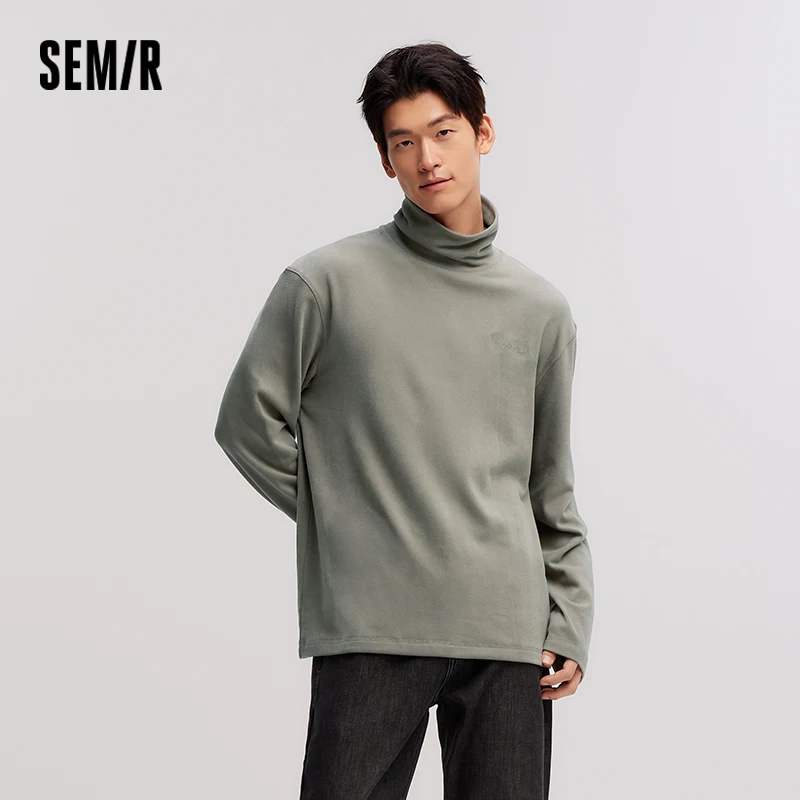 Фото Футболка Semir с длинным рукавом, мужская футболка с подогревом и сохраняющая тепло, с высоким воротником, базовый слой Dralon, топ 2024, новинка зимы, сложенный воротник, базовый №1