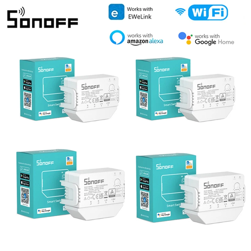 

Смарт-выключатель SONOFF MINI R3 16 А с поддержкой Wi-Fi