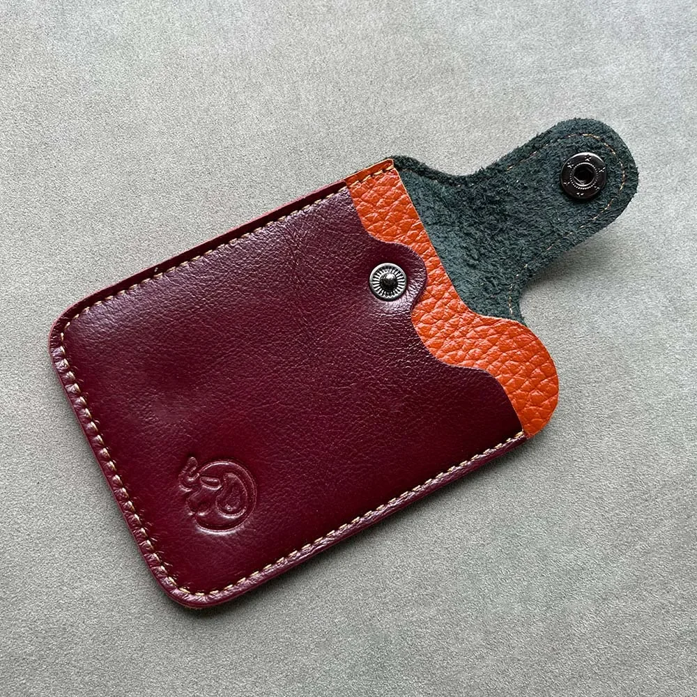 Тонкий держатель для карт из воловьей кожи держателя банковских кожаный чехол