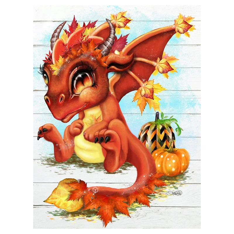 

5D DIY Pumpkin Dragon Baby Diamond Painting Square/Round Rhinestone Hobby Crafts Mosaic Handmade Gifts Cross Stitch Home Decor