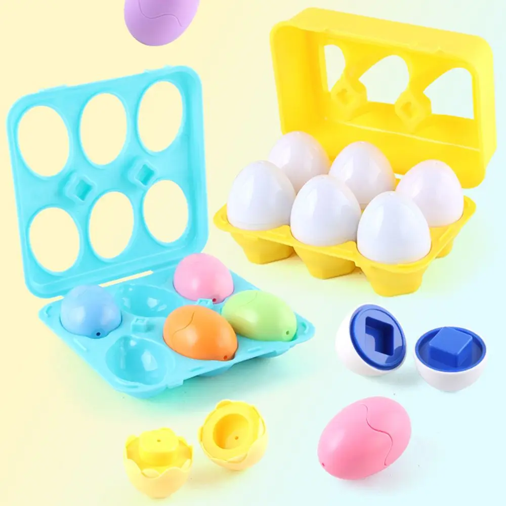 6pcs/box Puzzle Smart Eggs Colorful 3D Puzzle Game For Children Baby Toys Learning Education Color Shapes Matching Egg Toy