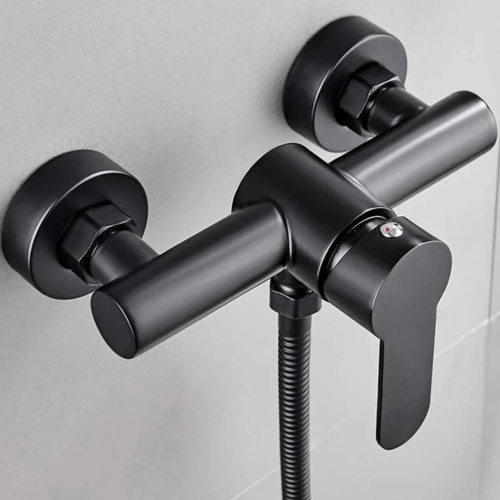 

Mixer Valve Shower Faucet 1 X 304 Stainless Steel Black G1/2in Lifting Type Wall-Mounted For Most Shower Durable
