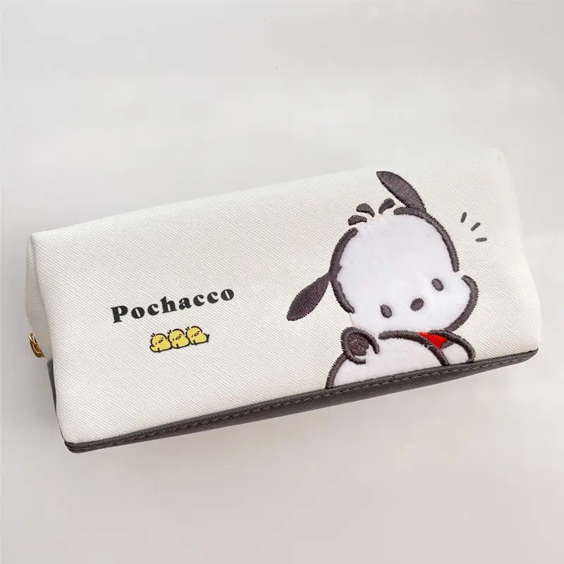 

Pochacco Japanese Kawaii Embroidery Process Student Pencil Bag Lead Large Capacity Multi-Functional Pu Stationery Storage Bag