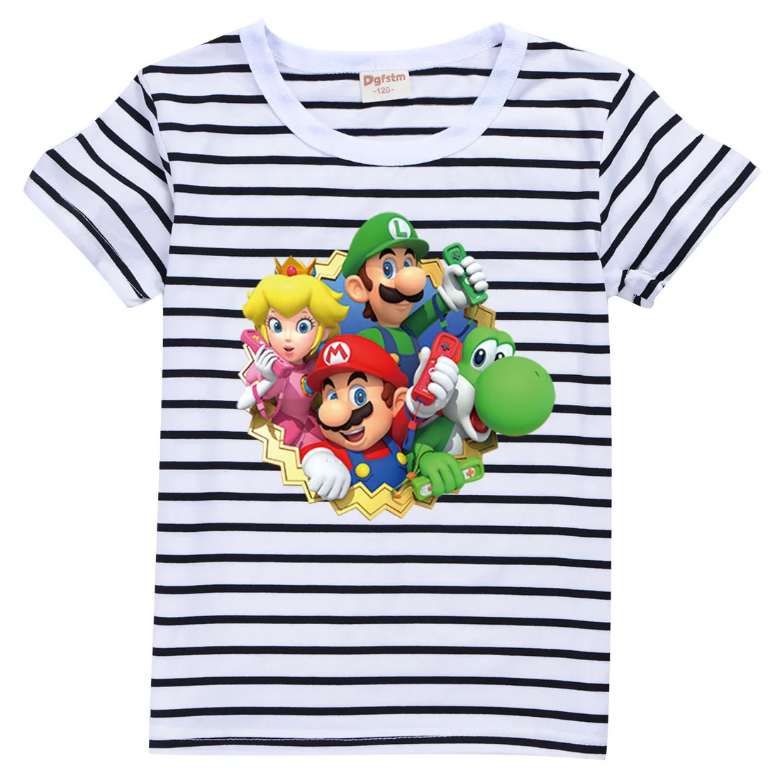 

Super Mary Mario Casual Shirts Kids Fashion T Shirt Graphic Summer T-Shirts Children Cartoon Tshirt Girls Boys Clothes