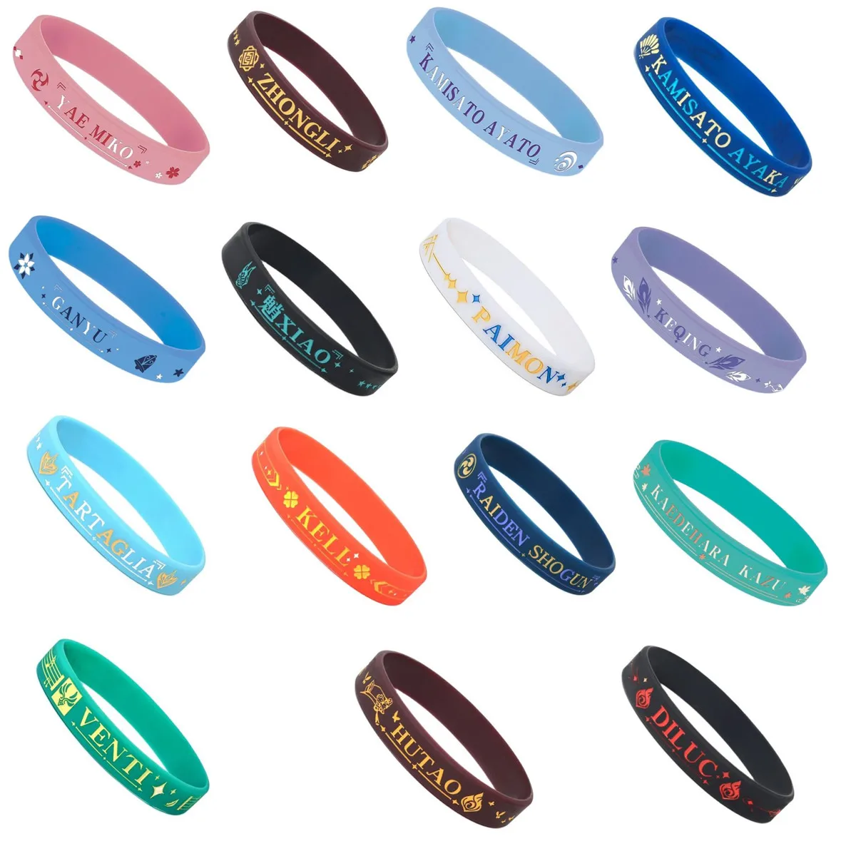 

Genshin Impact Game Silica Gel Luminous Wristband Klee Barbatos Kaedehara Kazuha Hu Tao Razor Accessories Sports Bracelet