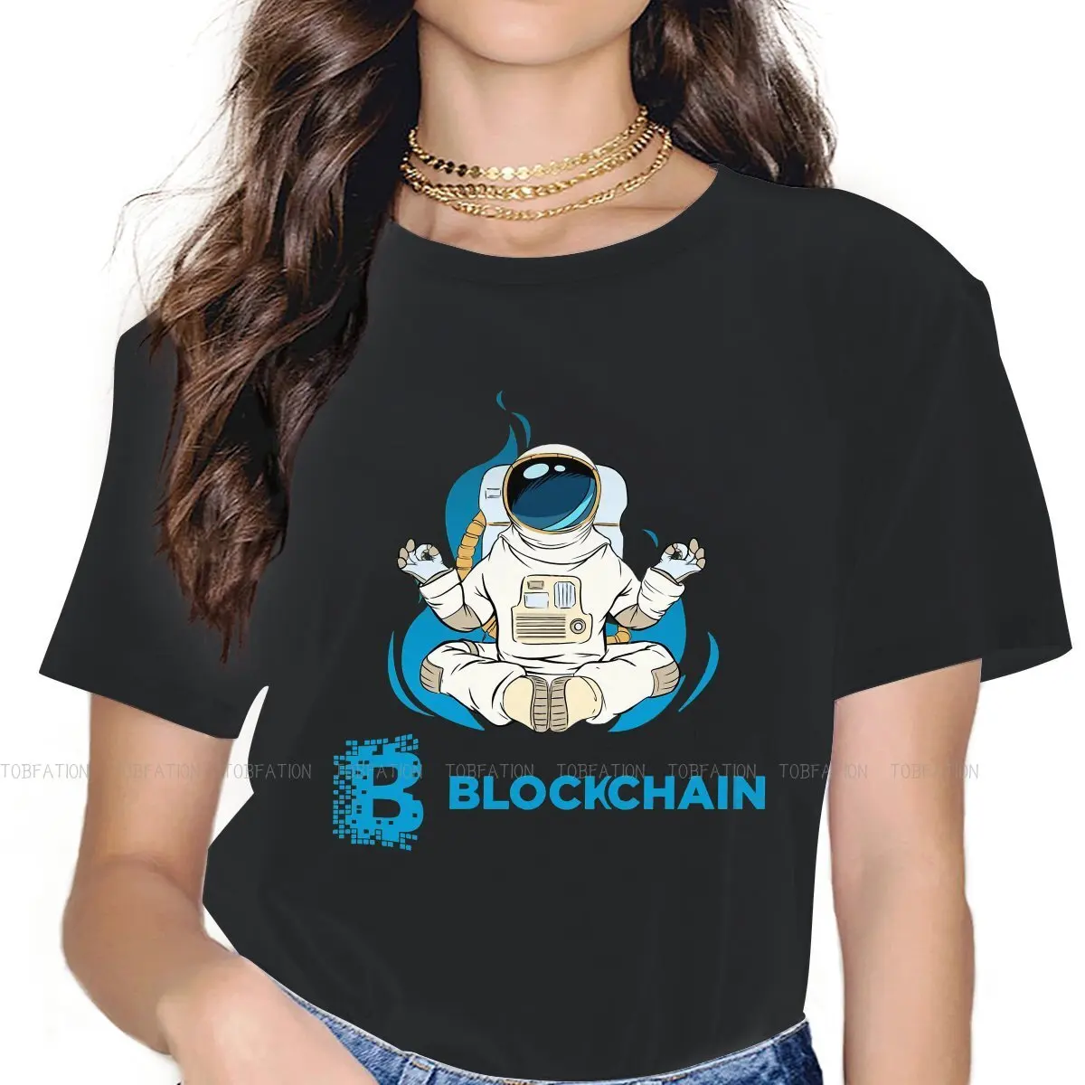 

Crypto Special TShirt for Girl Blockchain Hip Hop Graphic T Shirt Short Sleeve Ofertas