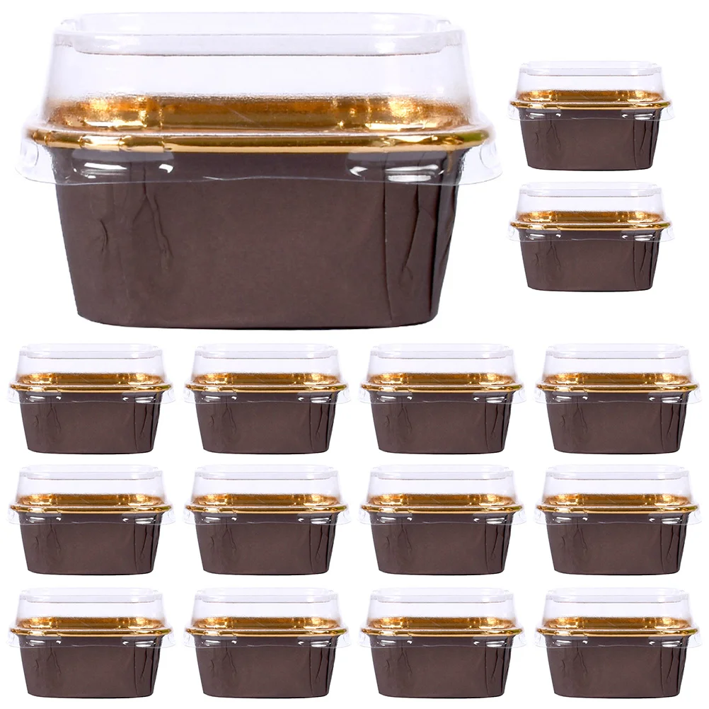 

50 Pcs Cake Pans Lids Cupcake Foil Liners Bake Ramekins Tins Baking Cups Mini Tart Pie Tin Pan Holder Cupcake Wrappers